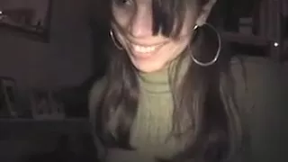 Sexy brunette co-worker enjoys sucking and rubbing my black shaft