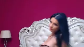 Strikingly beautiful brunette with big boobs masturbates for me