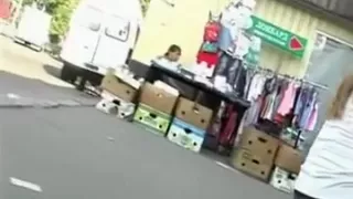 This spoiled blonde girl in white skirt does have a nice ass