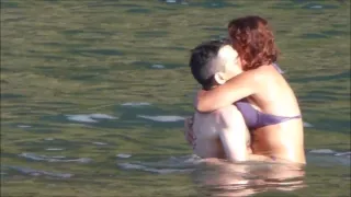 Amateur couple playing at beach - Madeira Island - Seixal