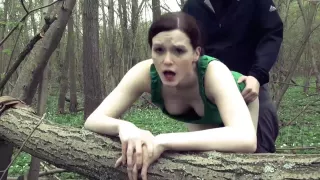 delicate girl outdoor fuck with a facial