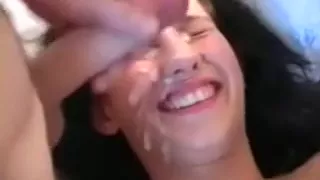 Cute amateur girl getting bukkake