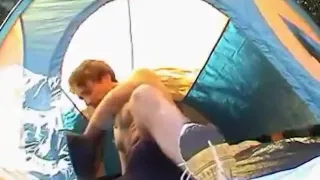 young mounts Her dude In A Tent