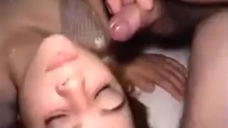 Adorable doll gets gangbanged at home