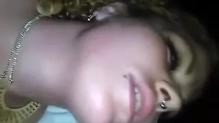 White bitch blows darksome strapon and takes his cock juice