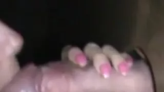 Wife receives gloryhole cum in throat