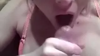 Wife with worthwhile boobs gives charming oral-stimulation