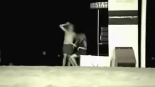 Caught youthful pair having sex on the beach