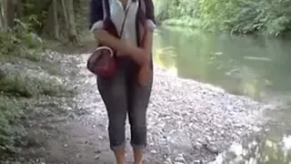 Angel with large boobs masturbates in church whilst I film her