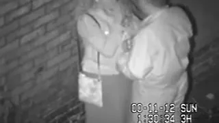 Hidden camera caught concupiscent pair in alley