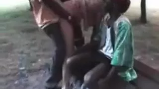 Interracial bang in the public park