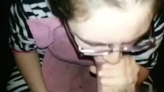 Nerdy with glasses gave me oral-service