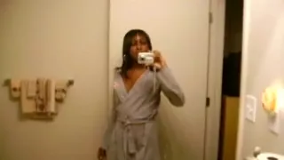 Darksome angel taking off her clothing and licking her love melons