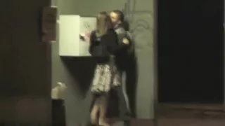 Caught giving a kiss outside