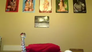 Cute blond hottie sitting on a sextoy