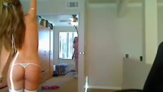 Cute gal undresses for cam