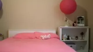 girl loves to tease on her bed