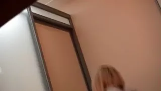 Girl tries on bikinis