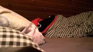 Graceful brunette spreading her legs wide