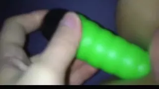 Green dildo makes me happy