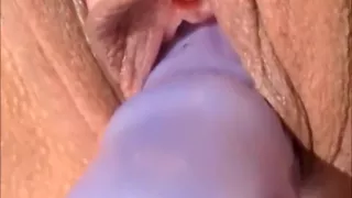 horny milf masturbates outdoors with dildo