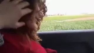 Horny wife riding my cock in the car