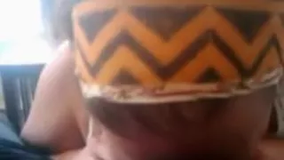 Hottie is learning to suck my black cock