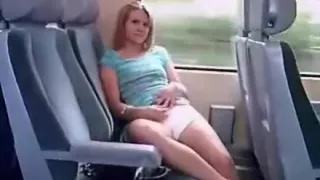 I film my girl posing in the train