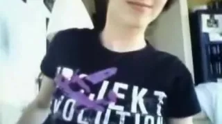 My girlfriend masturbating behind webcam