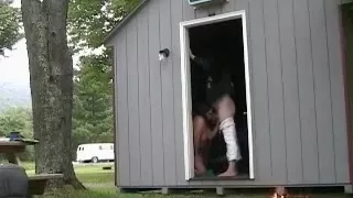 My wife blows my cock in the fresh air