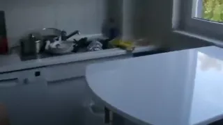 Perky blonde in white toys her snatch