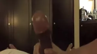 She is jerking me with massage oil