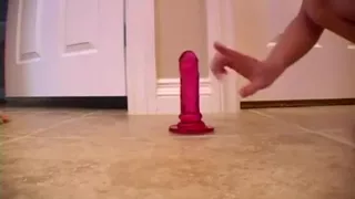 Sitting on a dildo for fun