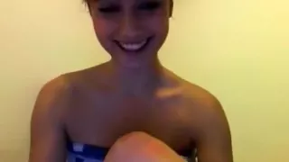 So hot brunette hottie is in shower