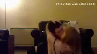 So sexy blonde girlfriend make awesome sex fun video when parents are out