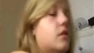 So sexy blonde wife is fuck hard doggy style when parents are out of house