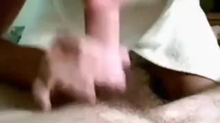 So sexy blonde wife with a towel make a hell of a blowjob then fuck