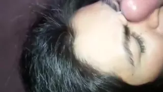 Spanish girl didn't like cum on her face
