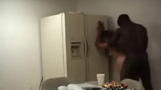 Stunning blonde women with great ass cheats with black guy