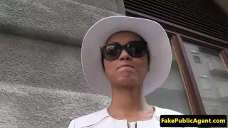 Ebony euro doggystyle fucked by sham agent