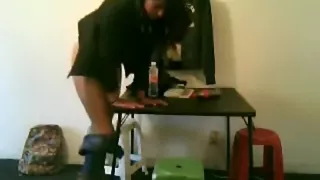 21yo latina gets fucked and creampied in the club house