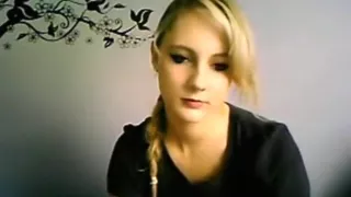 amazing blonde girl with perfect body strips for her boyfriend  on cam