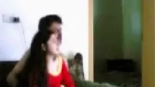 Arab girl gives her man a handjob and rides his cock on the sofa