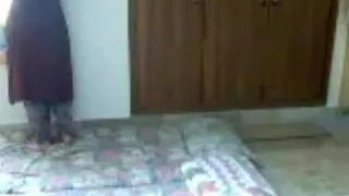 Arab girl sucks cock and gets missionary fucked on the floor