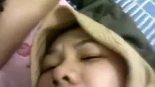 Asian girl couple masturbate eachother on the floor