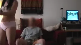 asian girl has oral and missionary sex with her white boyfriend  on the sofa