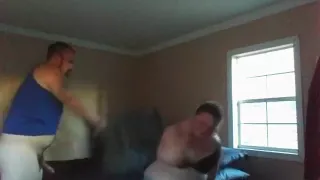 Bbw sucks cock, rides her man, has doggystyle sex and swallows.