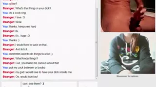Big boobed girl has cybersex with a random stranger on omegle