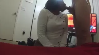 black college slut makes a sextape with her white boyfriend 
