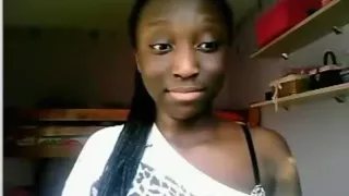 Black girl flashes her ass and big tits on cam